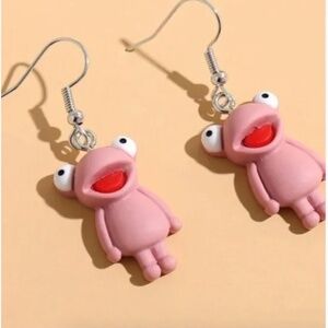 ❤️ FREE Cartoon Frog Animal Boho Peasant Hipster Hippie Art Hip Graphic Earrings